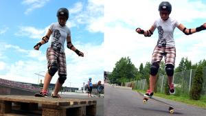 Skeittaaminen on itsensä ylittämistä. Kuva: Yle Olotila