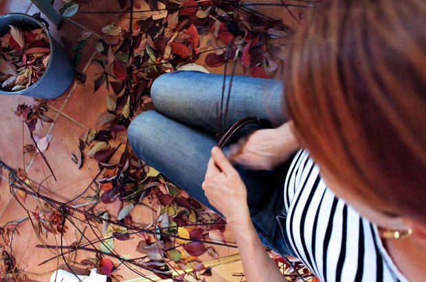 Kieputtele kranssipohja oksista tai villiviinistä. Kuva: Yle Olotila, Ulla Vuorela Kieputtele kranssipohja oksista tai villiviinistä. Kuva: Yle Olotila, Ulla Vuorela