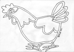 Kanapiirros askarteluihin. Kuva: Aija Rouhiainen Kanapiirros askarteluihin. Kuva: Aija Rouhiainen