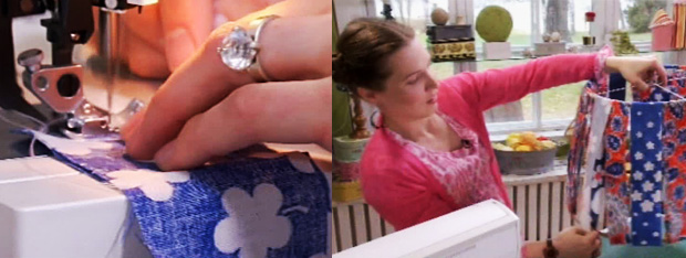 Matonkuteista lampunvarjostimia. Kuva: Strömsö, Yle Matonkuteista lampunvarjostimia. Kuva: Strömsö, Yle