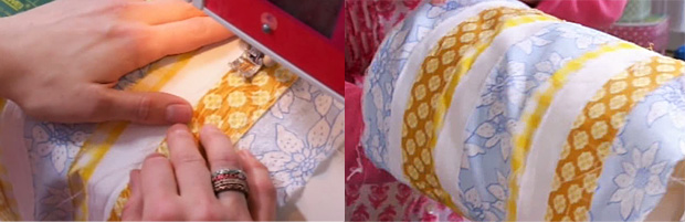 Matonkuteista lampunvarjostimia. Kuva: Strömsö, Yle Matonkuteista lampunvarjostimia. Kuva: Strömsö, Yle