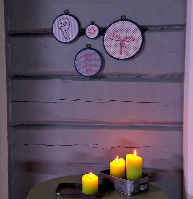 Kirjo lapsen piirustus kankaalle. Kuva. Strömsö. Kirjo lapsen piirustus kankaalle. Kuva. Strömsö.