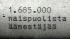 Kuva: Tietoisku kehottaa ��nest�m��n vuoden 1972 vaaleissa. YLE kuvanauha.