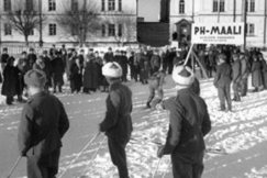 Kuva: Jatkosota.
Talviurheilukilpailuja rintamalla.
Aunuksen Kannaksen poikkihiihto.
(1941)
Eino Nurmi