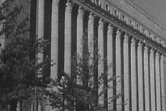 Kuva: Eduskuntatalo vuonna 1949. YLE kuvanauha/Suomen Filmiteollisuus.