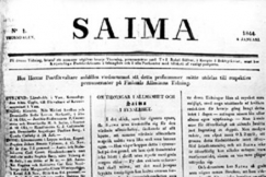 Kuva: Johan Vilhelm Snellmanin 
toimittaman Saima-lehden 
ensimm�isen numero
4.1.1844
