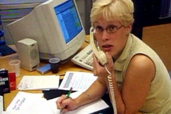 Kuva: Toimittaja Maria Stenroos 1999. Kuva: YLE kuvanauha