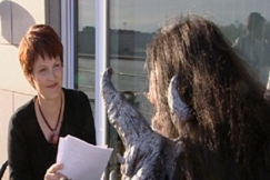 Kuva: Salla Paajanen ja Mr. Lordi. YLE kuvanauha.