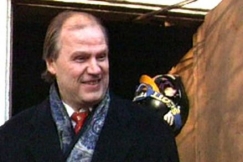 Kuva: Juha Rantasila Porin Karhujen saunan ovella. (1996)