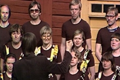 Kuva: Pohjalaisten Osakuntien Laulajat Ilmajoen Musiikkijuhlilla 1977. YLE kuvanauha