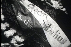Kuva: Kanadan hallituksen seppele Jean Sibeliukselle. (1957) Filmiseppo / YLE.