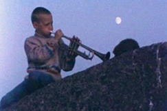 Kuva: Min�, siili ja trumpetti, kuvassa Kimmo Lempinen (1982). YLE kuvanauha.