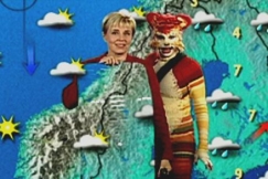 Kuva: Meteorologi Seija Paasonen ja Katti Matikainen. (2004) YLE kuvanauha.