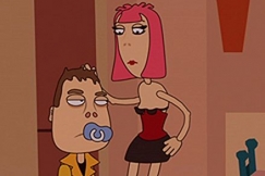 Kuva: Ilotytt� silitt�� K�ysti P�ystin p��t�. YLE kuvanauha. 