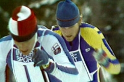 Kuva: Matti Pitk�nen ja Thomas Magnusson MM-viestiss�. (1978) YLE kuvanauha.