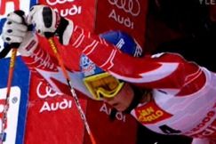 Kuva: Tanja Poutiainen MM-suurpujottelun l�hd�ss�. (2009) YLE kuvanauha.