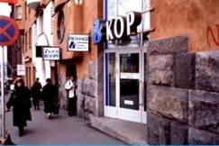 Kuva: KOP:n konttori Forumin korttelissa Helsingiss�. (1990) Jua-Pekka Inkinen/YLE.