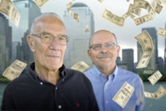 Kuva: Tuloerot kasvavat, kun superrikkaat rikastuvat. Miksi? Asiantuntijana nobelisti Robert Solow (vas.) ja  toimittajana Timo-Erkki Heino (oik.). (2009) Marco Hyv�rinen, Seppo Sarkkinen/YLE. Kuvapalvelu 