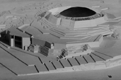 Kuva: Temppeliaukion kirkon malli (1968). YLE kuvanauha.