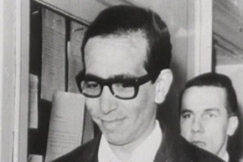 Kuva: Mohamed El-Bzioui oikeudessa (1965). YLE kuvanauha.