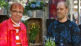 Paula Ritanen-Närhi ja kasvitieteilijä Visa Lipponen. Kuva: Puutarhaunelmia, YLE