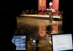 Twittering through Riku's spectacle. Picture: Tiina Raekallio
