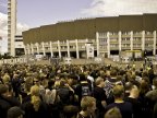 Olympiastadion porteilla oli jonoa iltapäivällä