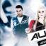 Aurium-yhtyeen promokuva, jossa sähköisen taustan päälle editoitu kaksi miestä ja keskellä nainen, joka pitää käsissään kettinkiä.